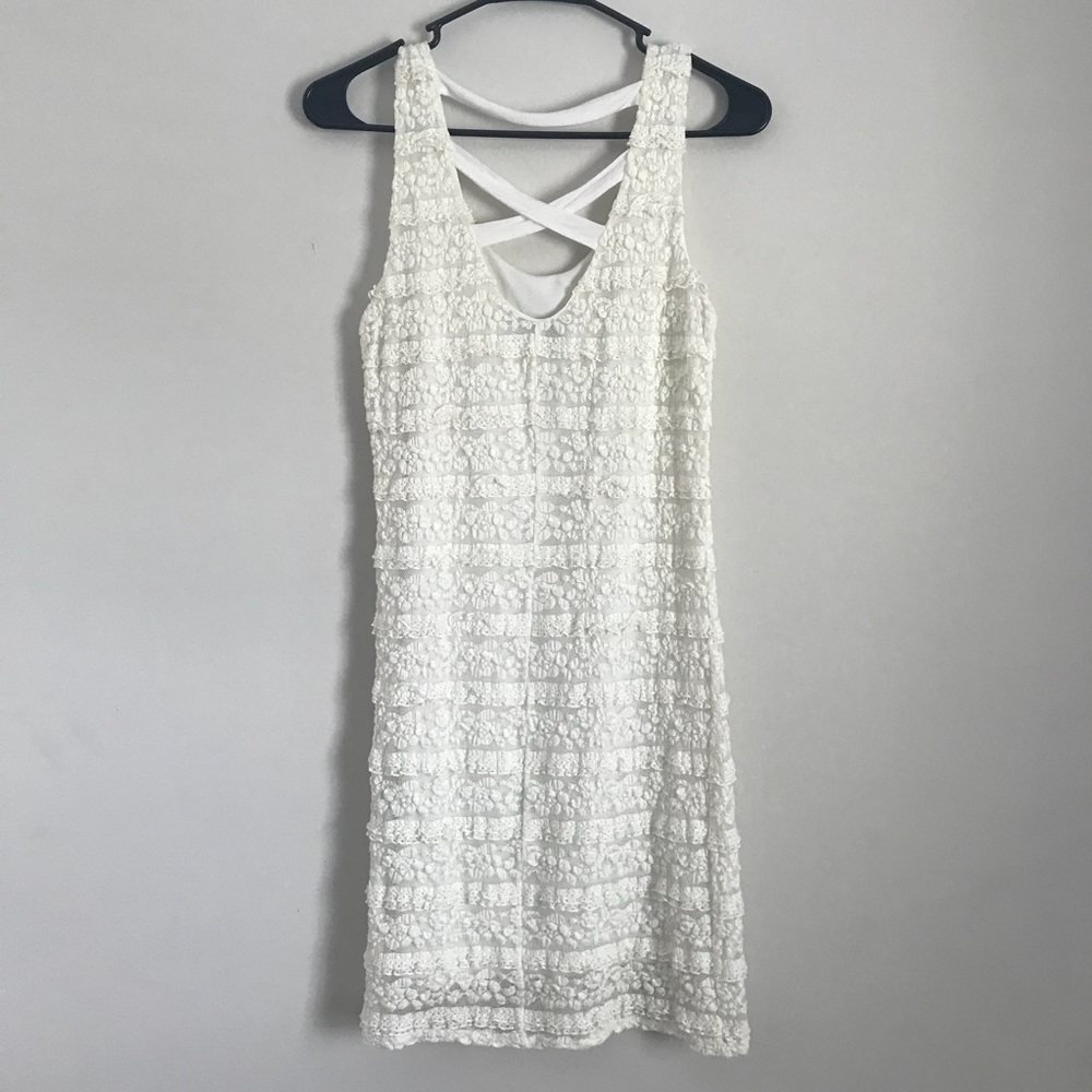 Forever 21 white cocktail dress criss cross back